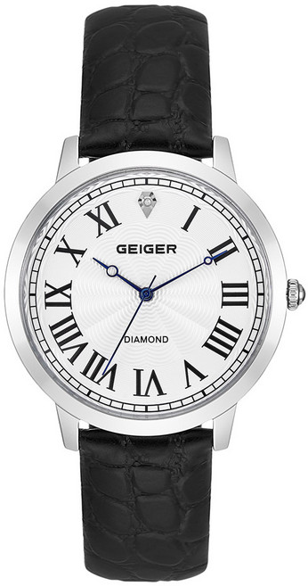가이거 남성용 다이아 가죽시계
