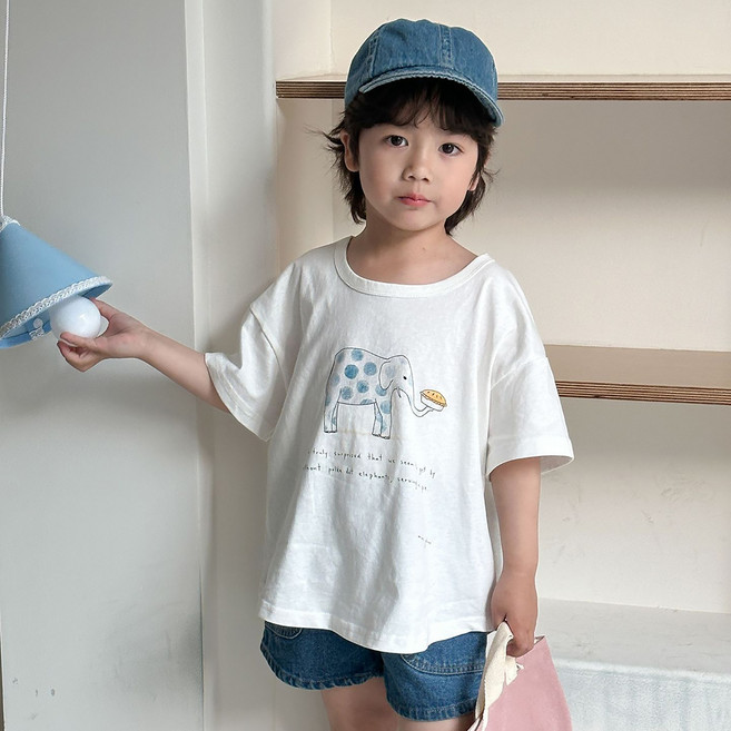 스타빈 아동용 포인트 애니멀 루즈 반팔 티셔츠