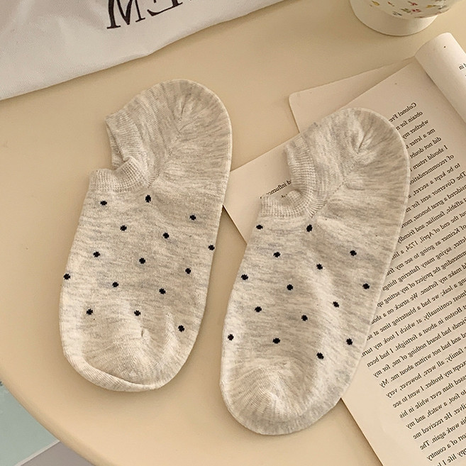 마켓피아 여성용 페이크 도트무늬 양말 2족