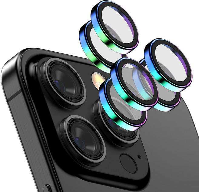 케이맥스 카메라 보호필름 렌즈 개별 프레임 메탈 링 쉴드 보호 강화유리 오로라 2p 세트, 1세트