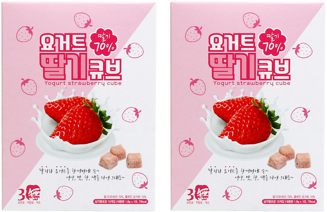 산마을 요거트 딸기 큐브 1.8g x 10p, 딸기 + 요거트, 2개, 18g