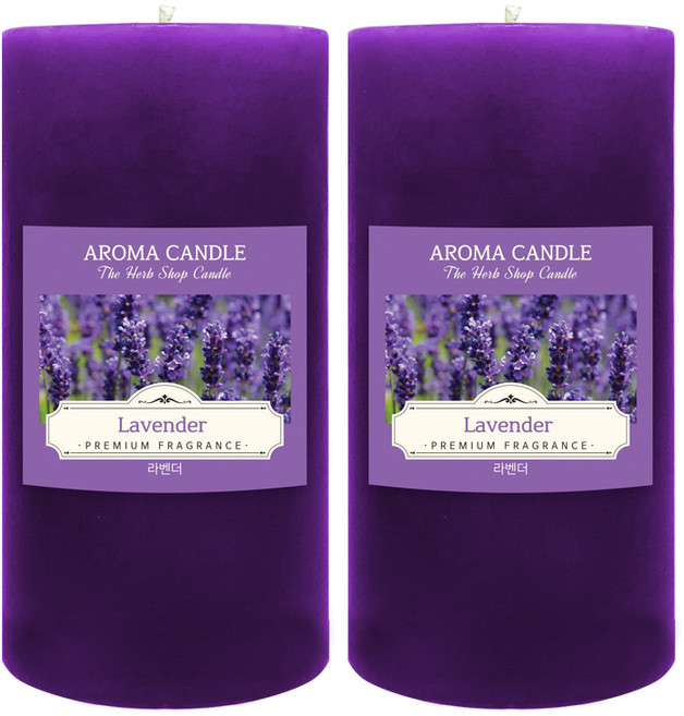 더허브샵 아로마 향초, 라벤더, 570g, 2개