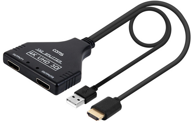 4K UHD HDMI 1대2 분배기 IF852, 혼합색상, 1개