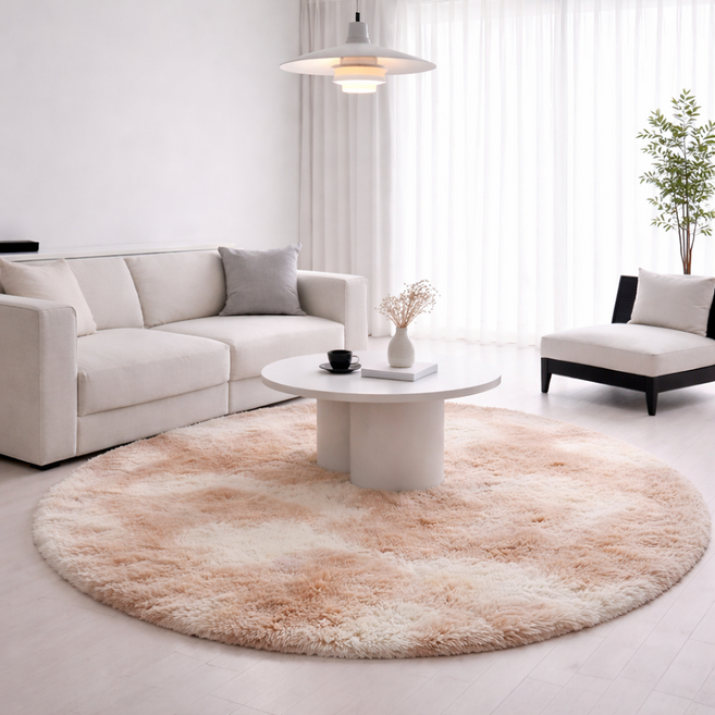 힐링스팟 그라데이션 장모 원형 러그