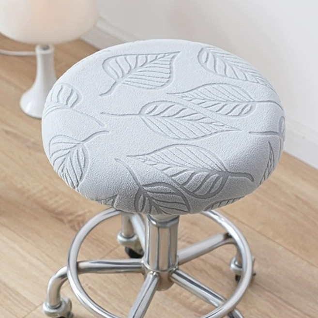 알럽홈 나뭇잎 디자인 원형 스툴 커버 L261-0112FR, TYPE 3, 2개