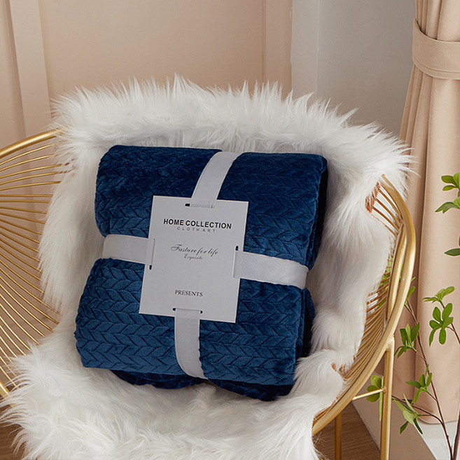 쉐어몰 헤링본 패턴 플란넬 극세사 담요