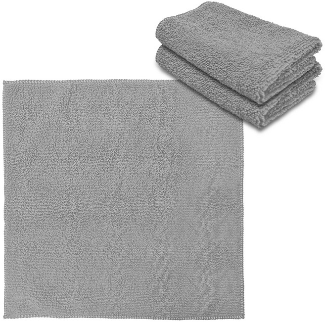 월드크린 다목적 청소용 극세사 손걸레 중형 30 x 30 cm, 그레이, 3개