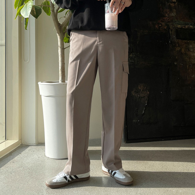 조군샵 남성용 빅사이즈 사이드 포켓 뒷밴딩 슬랙스 P6647