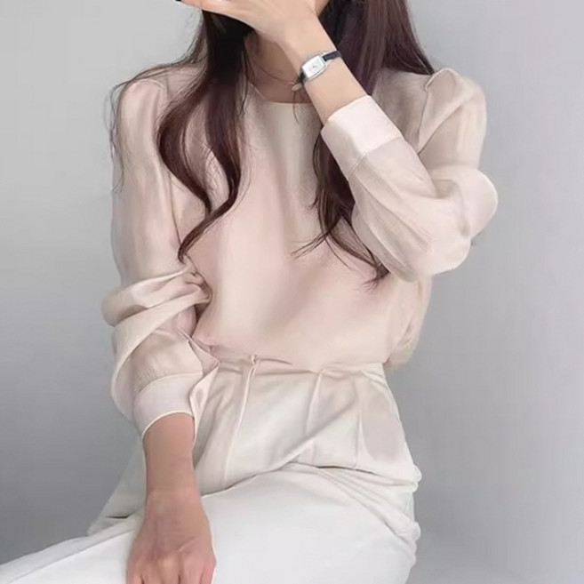 PEONIST Grace 泡泡袖圓領襯衫