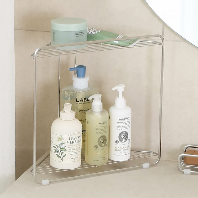 달팽이리빙 메종치비네 304 스텐 욕실 코너선반, 1개