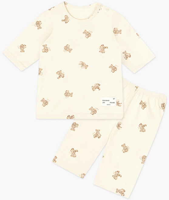 유니프랜드 아동용 코지베어 오가닉 7부내의 상하의 세트