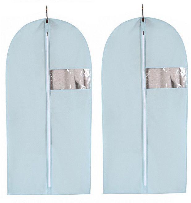 로이윙 심플 투명창 행거 옷커버 방수 스카이, 2개, 1개입