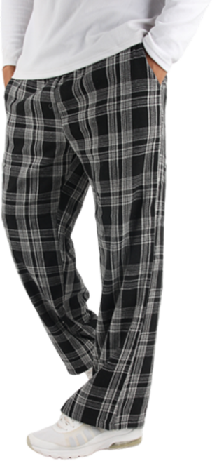 후리스타일 남성용 타탄체크 와이드 밴딩바지 355_HRRUN_천무열