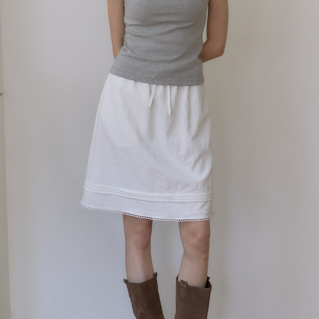 ourhope 女款泡泡紗細褶中長裙