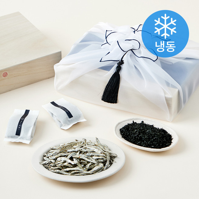 앵강마켓 남해 2호 죽방렴 멸치 대멸 300g + 미역 20g x 6개입 세트 + 쇼핑백 (냉동), 1세트