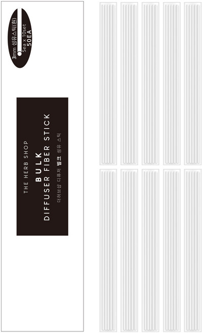 더허브샵 디퓨저 섬유스틱 3mm, 화이트, 50개