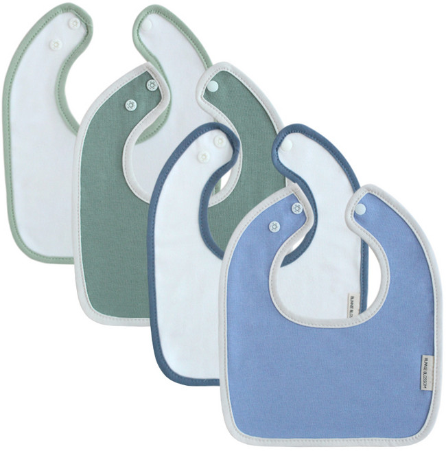 바니블라썸 에어 스퀘어 턱받이 4종 세트, B(스카이, 블루라인, 포레스트, 그린라인), 1세트