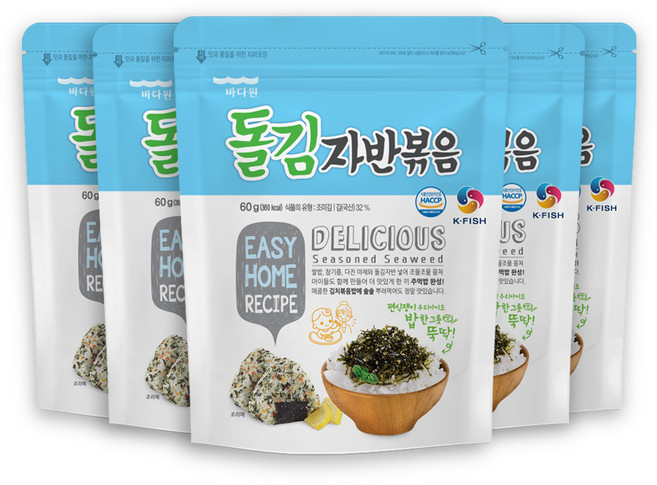 바다원 돌김자반볶음, 60g, 5개