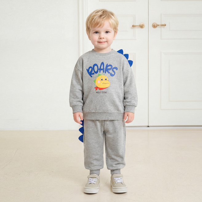 mollimelli 兒童恐龍吼叫角造型上下裝套組