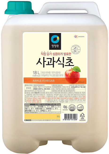 청정원 사과식초, 18L, 1개