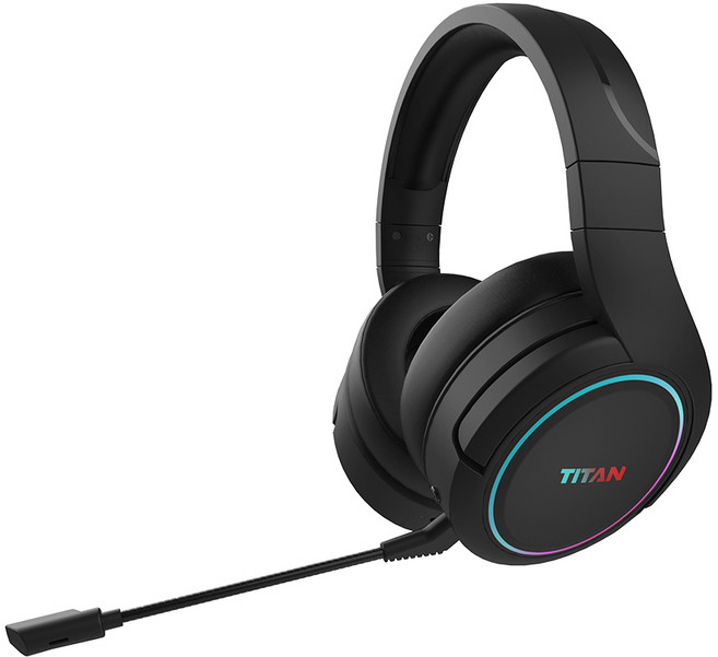 제닉스 가상 7.1 채널 무선 게이밍 헤드셋, 블랙, TITAN WH6