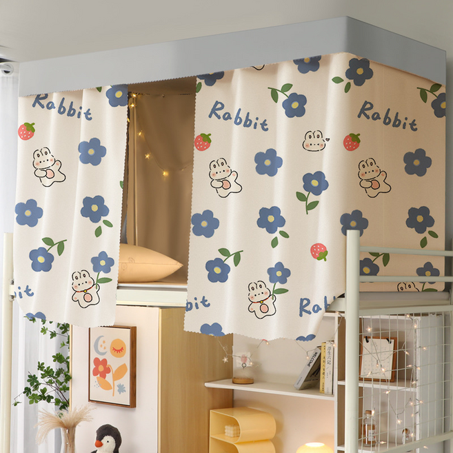 픽노아 기숙사 이층 침대용 수면집중형 암막 커튼 2p + 지붕 세트