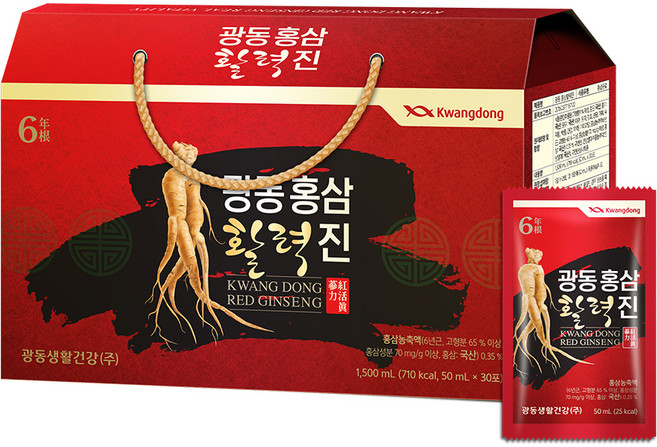 광동 홍삼 활력진 30p, 1박스, 1.5L