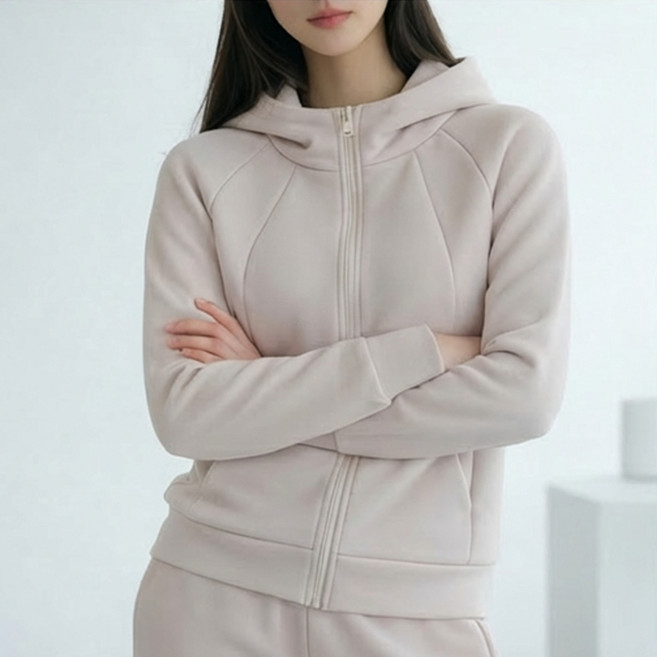 알로데 여성용 슬림핏 허리라인 후드 집업