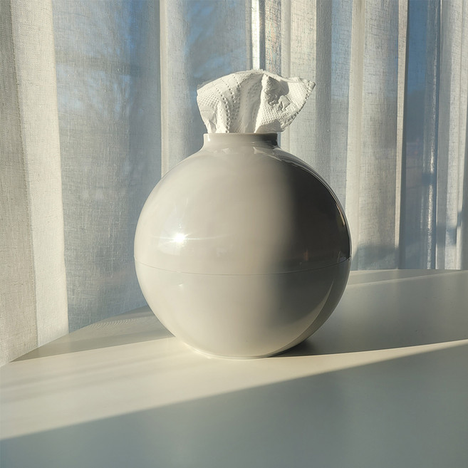 집사람 달항아리 디자인 롤휴지 보관 케이스, 그레이, 1개