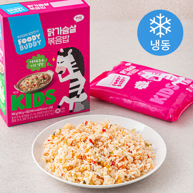 푸디버디 닭가슴살 볶음밥 2입 (냉동), 360g, 1개