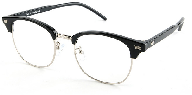 멜라크메 사각 반뿔테 E386