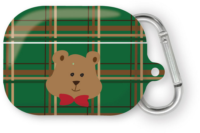 프루그나 디자인 1 에어팟 3세대 케이스 + 카라비너 세트, 빨간리본베어, 1개