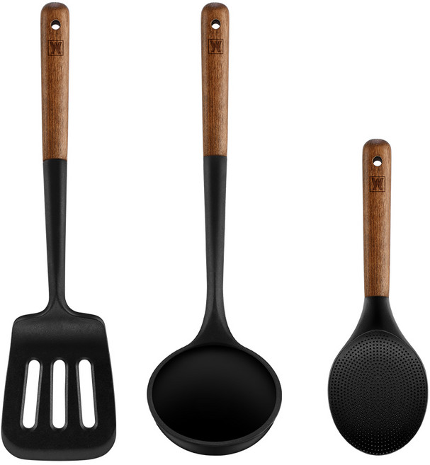 바겐슈타이거 플렉시벨 플래티넘 실리콘 3종, 뒤집개 + 국자 + 주걱, 블랙, 1세트