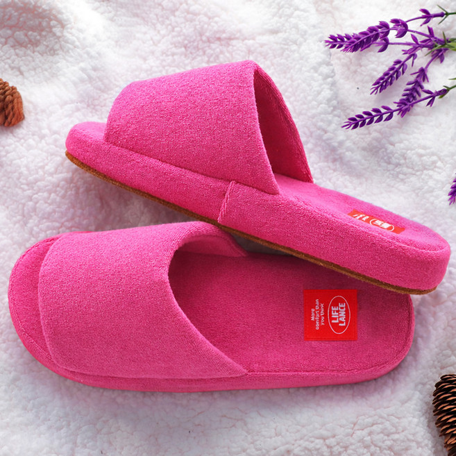 라이프란스 층간소음 거실화 테리 폼 슬리퍼, 핑크, 1개