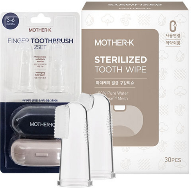 마더케이 멸균 구강티슈 30p + 손가락 칫솔 세트, 1세트