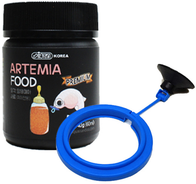 이스타 탈각 알테미아 사료 치어전용 + 피딩링 원형, 1세트, 40g