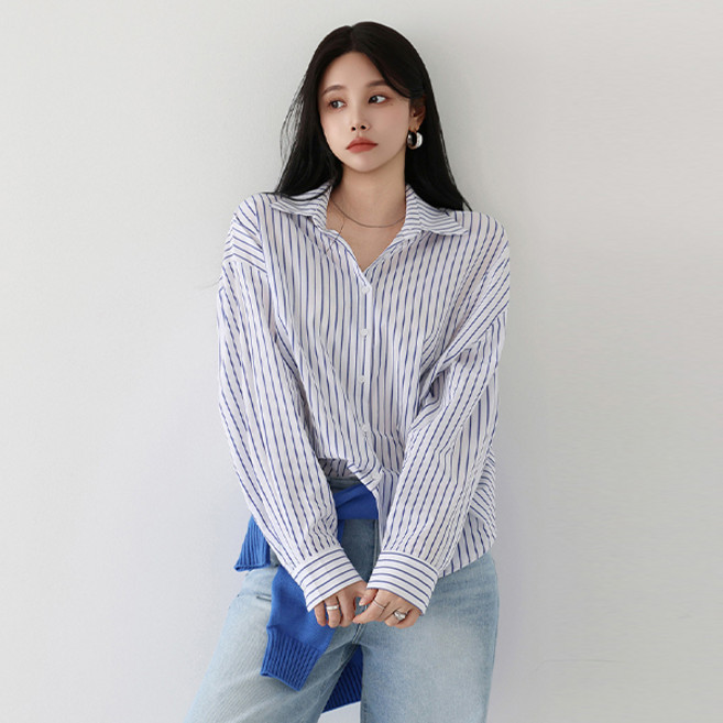 피핀 여성용 프렌치 스트라이프 셔츠 49895