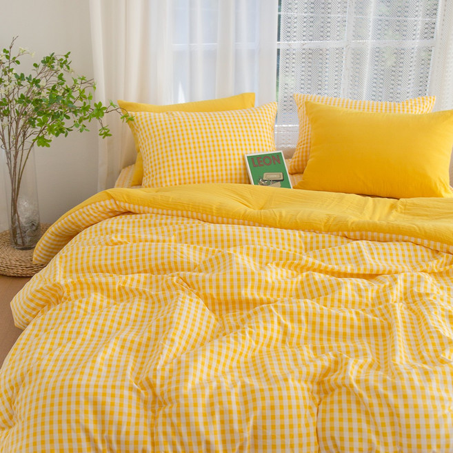 그래이불 국내 제조 부드러운 깅엄체크 먼지없는 침구세트