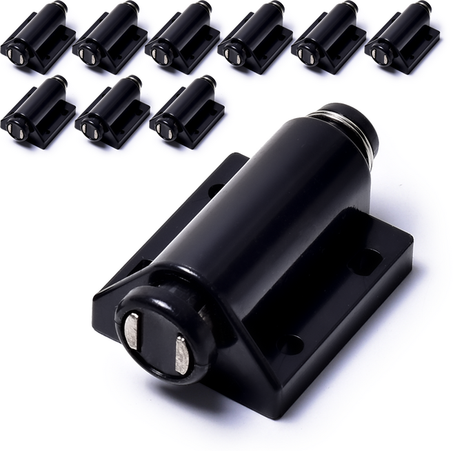 손잡이세상 원터치 자석 빠찌링 블랙, 10개