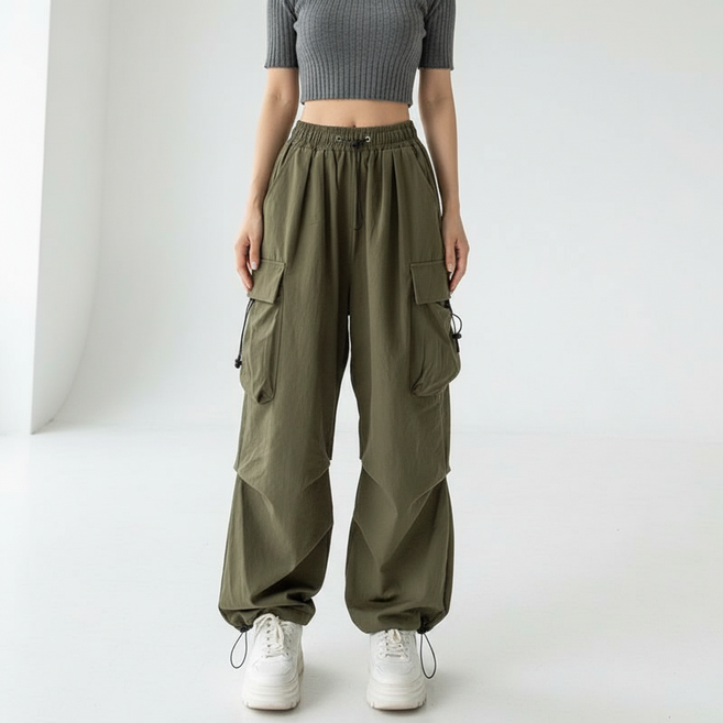 Marketpia 女款工裝束口寬褲
