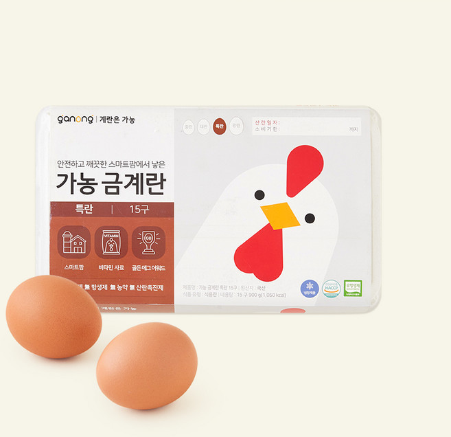 가농 무항생제 인증 금계란 특란 900g, 1개, 15구