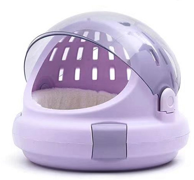 우주선 투명 반려동물 이동장 YT_RC453, 퍼플, 1개