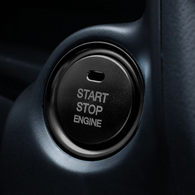 리버폭스 차량용 부착식 몰딩 스타트 버튼 커버, 블랙, 1개