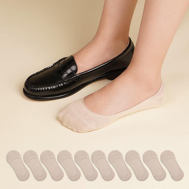 Sockpiens 女性專用絕對不脫落短版腳背隱形襪 10雙入