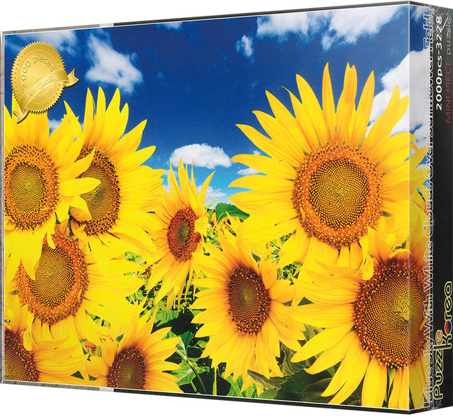 퍼즐코리아 청명한 하늘의 해바라기 들판 직소퍼즐 미니사이즈 PKMI2000-3228, 혼합색상, 2000피스, 1개