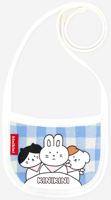 키니키니 브런치 체크 턱받이, 블루, 1개