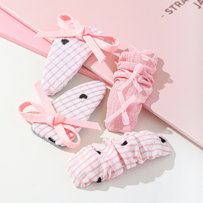 도도앤뉴 딸기라떼 똑딱 머리핀 4종 세트