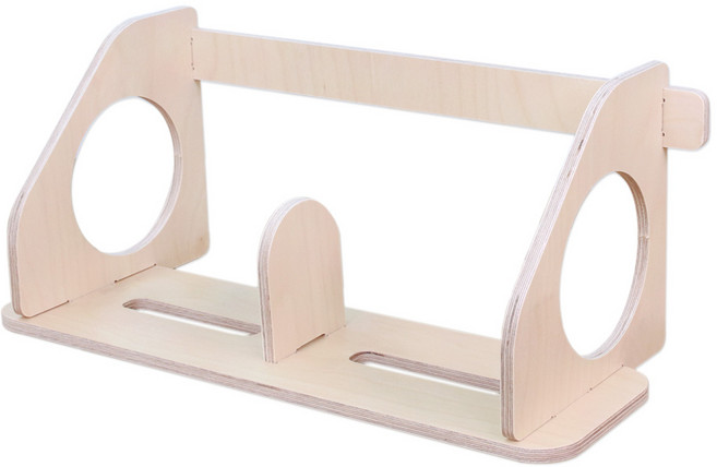 해피툴 자작나무 사선써클 책꽂이 2칸, 베이지