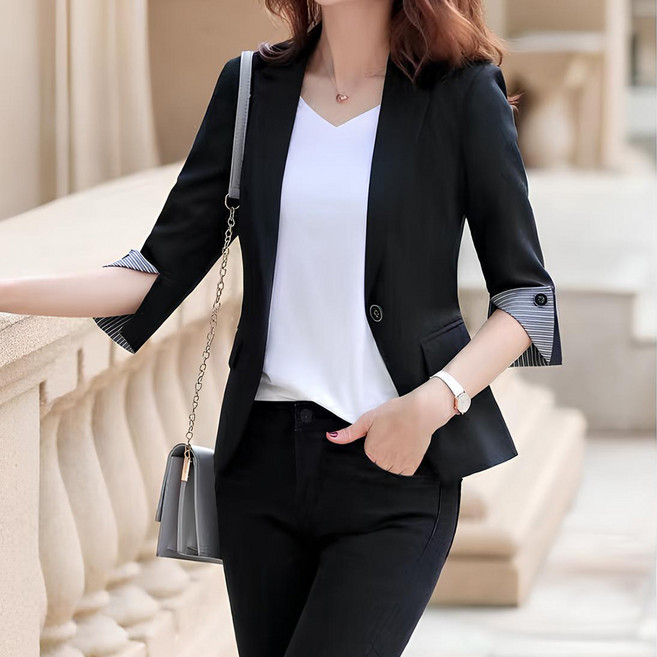 아뗄릭 여성용 엘로인 심플 7부 테일러드 자켓 10434