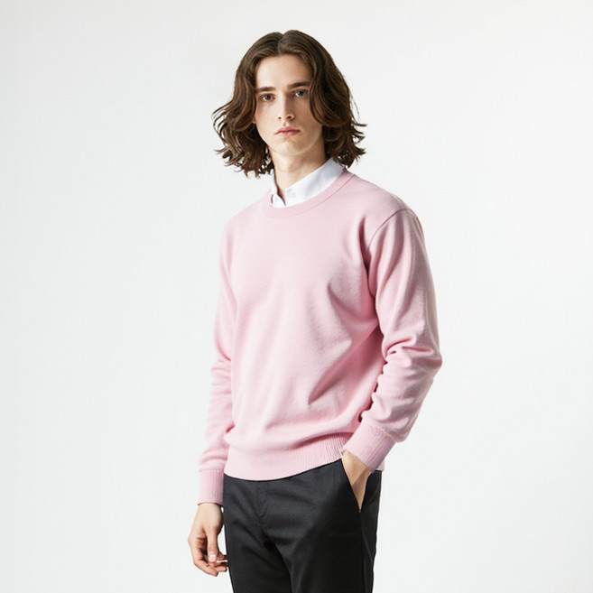 더마인드 남성용 베이직 라운드넥 니트 MLKN02